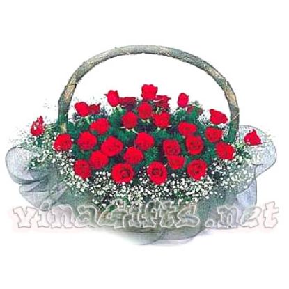 Picture of VNG-RO-0516--Basket of 48 Red Roses