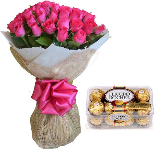 Picture of VNG-RO-24pink-bouquetCHOCO